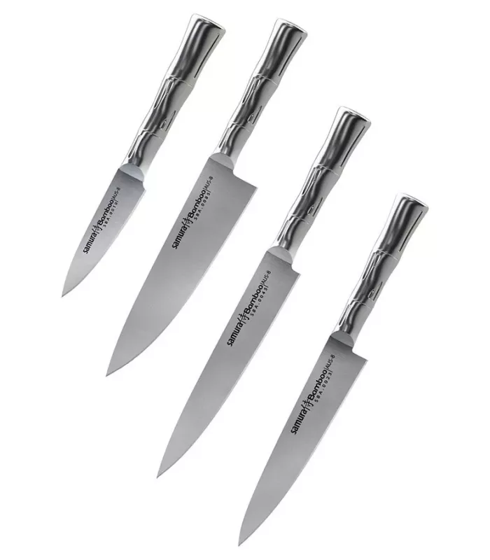 Satz mit 4 Teilen Samura Bamboo, unverzichtbar für Köche ⚔️