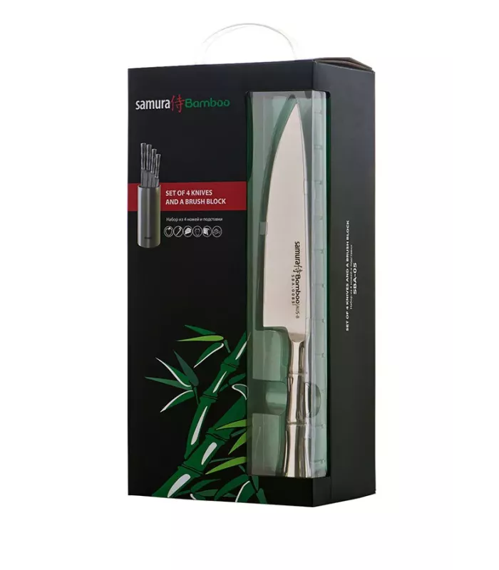Satz mit 4 Teilen Samura Bamboo, unverzichtbar für Köche ⚔️