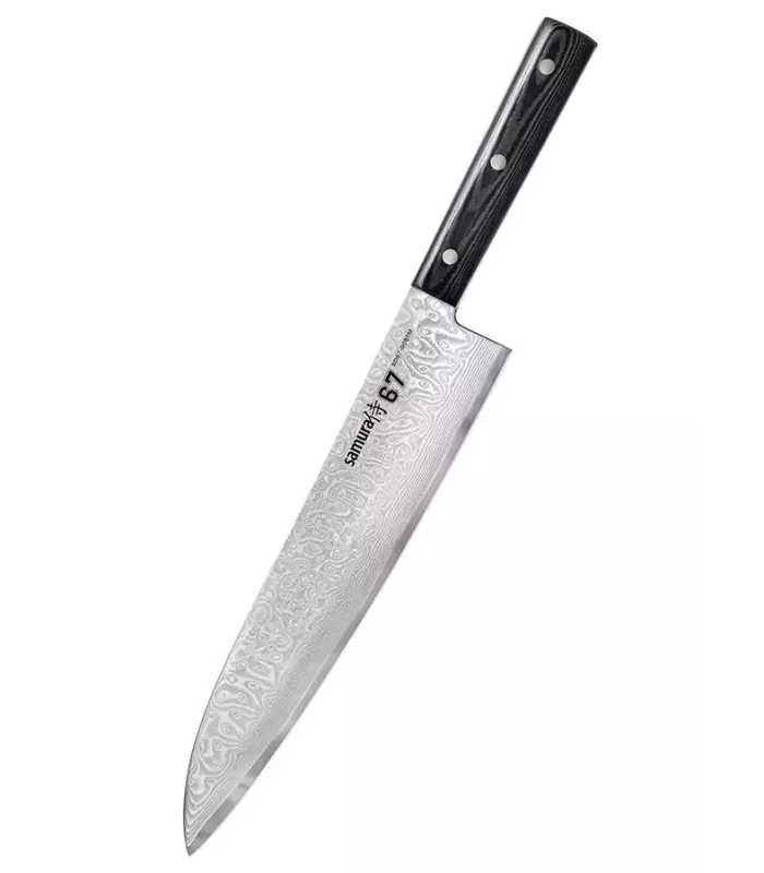 Faca de Chef Samura série Damascus, lâmina de 24 cm. ⚔️