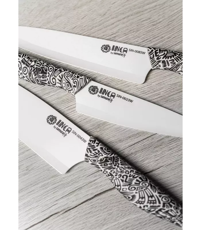 Set 3 cuchillos de cerámica Samura serie INCA ⚔️