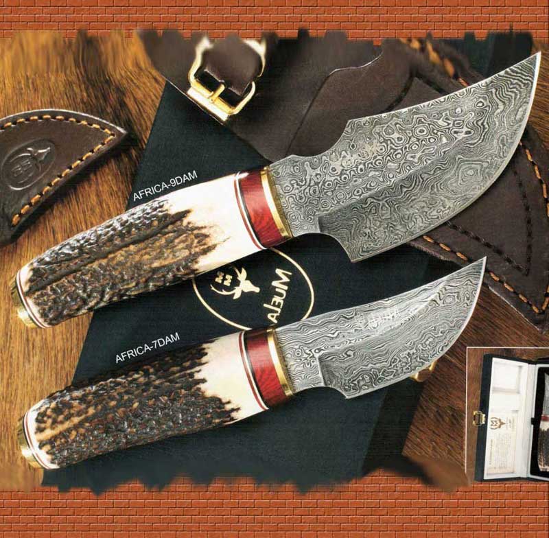 Conjunto de Melchior cuchillos Grizzly Pomo & Collarín cuchillo personalizados haciendo guardia de Mango 