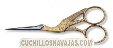 Tijeras de bordar ciguena dorada 450x195 - Forbici per manicure e pedicure