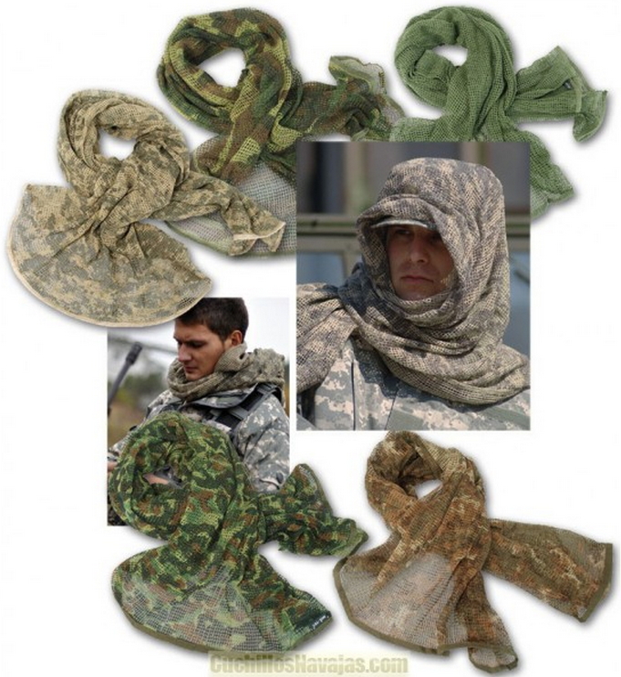 Escarfes de red para camuflaje - Equipamiento completo de camuflaje