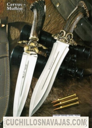 CUCHILLO MUELA CERVUS MUFLON PUNO ASTA DE CIERVO 323x450 - Grande varietà di coltelli da caccia