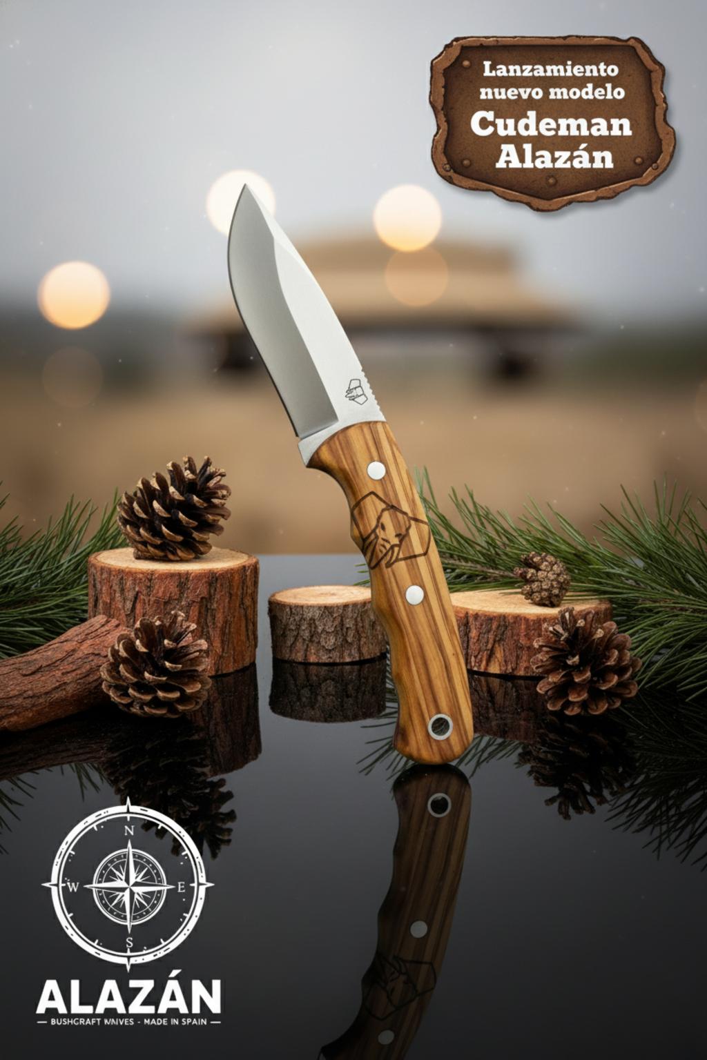 Cuchillo de aventura Cudeman Alazan Olivo